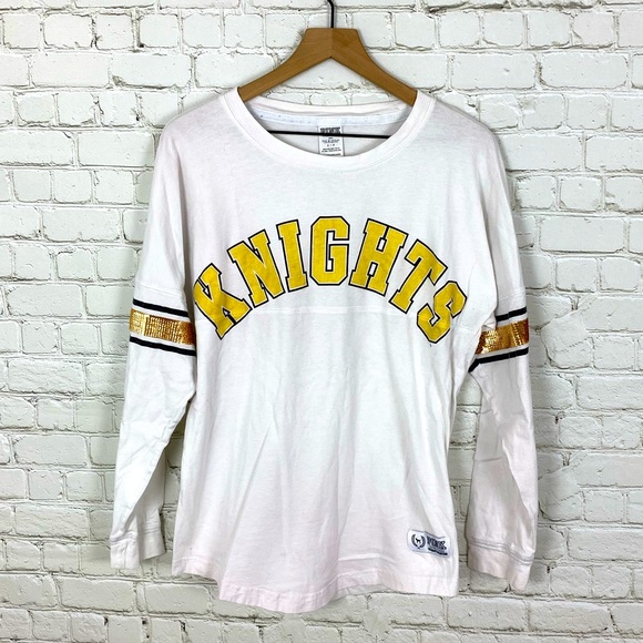 PINK Victoria's Secret Tops - SOLD! PINK VS UCF Knights Gold Sequin Long Sleeve Top